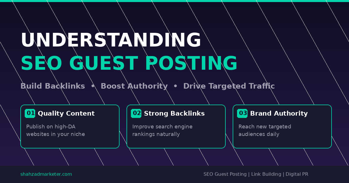 Understanding SEO guest posting - build quality backlinks, boost domain authority, and drive targeted traffic through strategic content placement